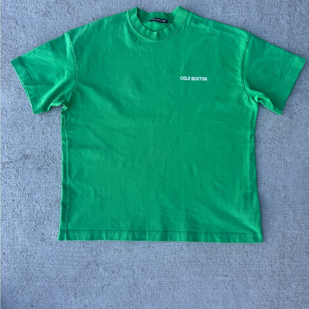 Authentic Cole Buxton Green Front & Back Logo T-Shirt - Mens Size Large